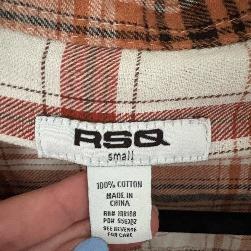 RSQ Flannel Shirt in Brown and White